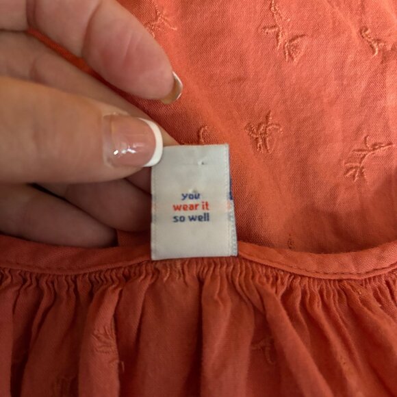 Old Navy Blouse Women Sz Large Embroidered Button-Down Puff Sleeves Peasant Top - Picture 12 of 13